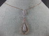 ESTATE LARGE 1.0CT DIAMOND 14KT WHITE & ROSE GOLD PEAR SHAPE TEAR DROP PENDANT