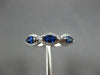 ESTATE .67CT DIAMOND & AAA SAPPHIRE 14K WHITE GOLD HALO WEDDING ANNIVERSARY RING