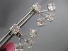 ESTATE LARGE .39CT DIAMOND 18K WHITE GOLD FLOWER FOUR STONE STUD JACKET EARRINGS