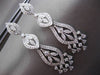 ESTATE LARGE 2.0CT DIAMOND 18KT WHITE GOLD FILIGREE MILGRAIN HANGING EARRINGS