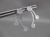 ESTATE LARGE 1.15CT DIAMOND 14KT WHITE GOLD FLOATING FLORAL SEMI MOON EARRINGS