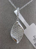 ESTATE .37CT DIAMOND 18KT WHITE GOLD 3D TWISTED MARQUISE FLOATING PENDANT CHAIN