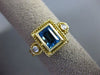 ESTATE WIDE 1.23CT DIAMOND & AAA BLUE TOPAZ 14KT YELLOW GOLD 3D 3 STONE FUN RING