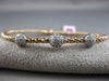 ESTATE .35CT DIAMOND 14K WHITE & ROSE GOLD PAVE WOVEN FLEXIBLE BANGLE BRACELET
