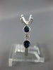 ESTATE .96CT DIAMOND & AAA SAPPHIRE 14K WHITE GOLD 3D SEMI MOUNT ENGAGEMENT RING