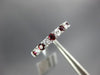 ESTATE .60CT DIAMOND & AAA RUBY 18K WHITE GOLD 3D SEMI ETERNITY ANNIVERSARY RING