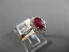 ESTATE .87CT DIAMOND & AAA OVAL RUBY 14KT ROSE GOLD 3D FLOWER CLASSIC LOVE RING