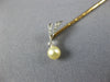 ANTIQUE .07CT OLD MINE DIAMOND & AAA PEARL 14K YELLOW GOLD BIRD LAPEL PIN #26535