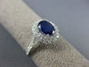 ESTATE 1.50CT DIAMOND & AAA SAPPHIRE 14KT WHITE GOLD DOUBLE HALO ENGAGEMENT RING