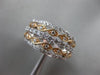 ESTATE WIDE 1.0CT DIAMOND 14K WHITE ROSE GOLD MULTI ROW WEDDING ANNIVERSARY RING