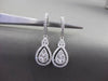 ESTATE LARGE 1.13CT DIAMOND 18KT WHITE GOLD 3D PEAR CLUSTER HANGING EARRINGS