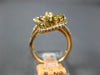 ESTATE LARGE 1.72CT WHITE & FANCY YELLOW DIAMOND 18K ROSE GOLD FLOWER HEART RING