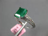ESTATE 2.41CT DIAMOND & AAA EMERALD 18KT WHITE GOLD 3D SQUARE ENGAGEMENT RING