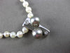 ESTATE .11CT DIAMOND 14KT TWO TONE GOLD GREY TAHITIAN & SOUTH SEA PEARL NECKLACE