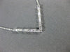 ESTATE .35CT ROUND & BAGUETTE DIAMOND 14K WHITE GOLD 3D CLASSIC V SHAPE NECKLACE