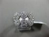 ESTATE WIDE 1.24CT DIAMOND 18KT WHITE GOLD 3D MULTI FLOWER FILIGREE FUN RING VVS