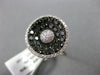 ESTATE 1.15CT WHITE & BLACK DIAMOND 14K WHITE & BLACK GOLD CIRCULAR CLUSTER RING