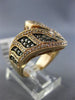 LARGE 1.0CT WHITE & CHOCOLATE FANCY DIAMOND 14KT ROSE GOLD LEAF CRISS CROSS RING