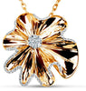 ESTATE LARGE .42CT DIAMOND 18K TWO TONE GOLD CLASSIC FLOWER SUNBURST FUN PENDANT