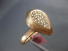 ESTATE WIDE .28CT DIAMOND 14KT ROSE GOLD 3D PEAR SHAPED PAVE ANNIVERSARY RING