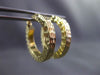 ESTATE 14KT YELLOW GOLD CLASSIC DIAMOND CUT HAMMER LOOK HOOP EARRINGS #24342