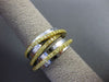 ESTATE WIDE 1.0CT FANCY YELLOW DIAMOND 18K WHITE & YELLOW GOLD 3D MULTI ROW RING