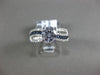 ESTATE 1.36CT DIAMOND & AAA SAPPHIRE 14K WHITE GOLD 3D MULTI ROW ENGAGEMENT RING