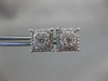 ESTATE .37CT DIAMOND 14KT WHITE GOLD CLASSIC SQUARE FLOWER CLUSTER STUD EARRINGS