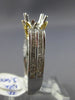ESTATE LARGE 1.48CT DIAMOND 14K WHITE GOLD 3D FLOWER SEMI MOUNT ENGAGEMENT RING