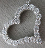 ESTATE LARGE 2.0CT ROUND CUT DIAMOND 14KT WHITE GOLD 3D OPEN HEART LOVE NECKLACE