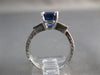 ESTATE LARGE 3.70CT DIAMOND & AAA SAPPHIRE 18K WHITE GOLD ENGAGEMENT RING #26284