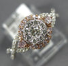 ESTATE .54CT WHITE & PINK DIAMOND 14KT WHITE GOLD 3D CLUSTER INFINITY LOVE RING