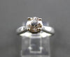 ESTATE .92CT DIAMOND 14KT WHITE GOLD 3D SOLITAIRE HALO CLASSIC ENGAGEMENT RING