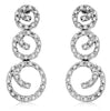 ESTATE .52CT DIAMOND 14KT WHITE GOLD 3D SWIRL ROUND JOURNEY HANGING EARRINGS