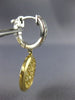 ESTATE 1.58CT WHITE & FANCY YELLOW DIAMOND 18KT 2 TONE GOLD 3D HANGING EARRINGS
