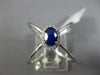 ESTATE LARGE .78CT DIAMOND & AAA SAPPHIRE 14KT WHITE GOLD HALO CRISS CROSS RING
