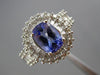 ESTATE 2.25CT DIAMOND & TANZANITE 14KT WHITE GOLD 3D DOUBLE HALO ENGAGEMENT RING