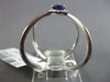ESTATE LARGE .78CT DIAMOND & AAA SAPPHIRE 14KT WHITE GOLD HALO CRISS CROSS RING