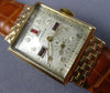 ANTIQUE NORMAN AAA GARNET 14KT YELLOW GOLD CLASSIC SQUARE ETCHING WATCH #2417