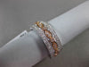 ESTATE WIDE .35CT DIAMOND 14KT WHITE & ROSE GOLD FILIGREE ETOILE INFINITY RING