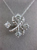 ESTATE .75CT DIAMOND 14K WHITE GOLD 3D 4 STONE CRISS CROSS LOVE FLOATING PENDANT