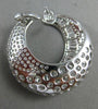 ESTATE LARGE 7.55CT ROUND & BAGUETTE DIAMOND 18KT WHITE GOLD MOON HOOP EARRINGS