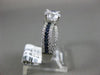 ESTATE 1.36CT DIAMOND & AAA SAPPHIRE 14K WHITE GOLD 3D MULTI ROW ENGAGEMENT RING
