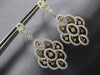 ESTATE LARGE 1.91CT WHITE & FANCY YELLOW DIAMOND 18K 2 TONE GOLD FLOWER EARRINGS