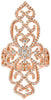 ESTATE EXTRA LARGE 1.0CT DIAMOND 14KT ROSE GOLD OPEN FILIGREE FLOWER HEART RING