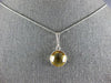 ESTATE 4.0CT AAA CITRINE 14KT WHITE GOLD EXTRA FACET ROUND CLASSIC BEZEL PENDANT