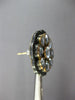 ANTIQUE LARGE 12.9 DIAMOND & AAA AQUAMARINE 14K YELLOW GOLD SILVER STUD EARRINGS