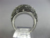 ESTATE LARGE 2.87CT WHITE & BLACK DIAMOND 18K WHITE GOLD DOME SHOOTING STAR RING