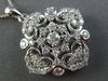 ESTATE .75CT DIAMOND 14KT WHITE GOLD FLOWER MULTI HEART SQUARE FILIGREE PENDANT