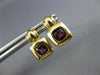 ESTATE .80CT AAA AMETHYST 14KT YELLOW GOLD 3D CLASSIC SQUARE STUD EARRINGS